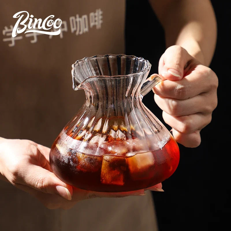 Bincoo 500ml / 600ml Glass Hand Drip Coffee Pot Carafe Share Pot Pour Over Coffee Server Drip Coffee Pot