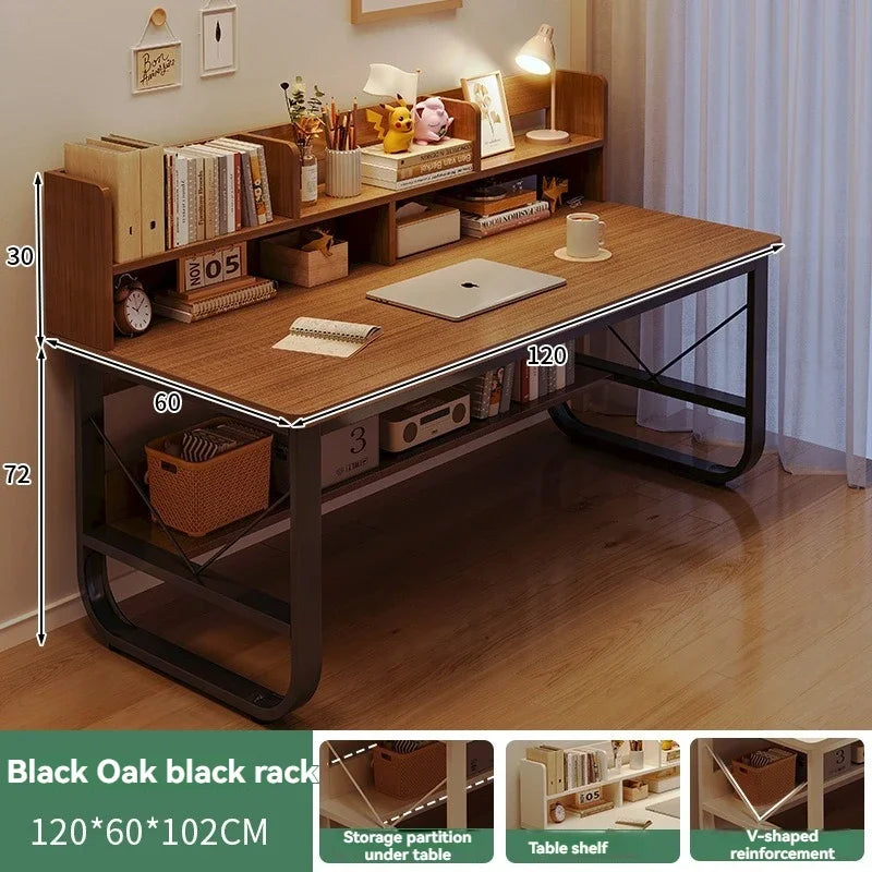 Computer Desk, Desktop, Home Bookshelf Integrated, Student Bedroom, Study Writing, Desk And Chair Combination, Simple Office Des