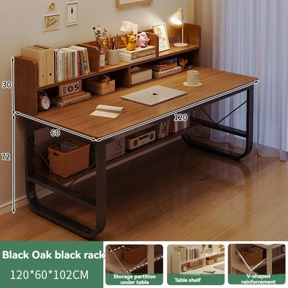 Computer Desk, Desktop, Home Bookshelf Integrated, Student Bedroom, Study Writing, Desk And Chair Combination, Simple Office Des