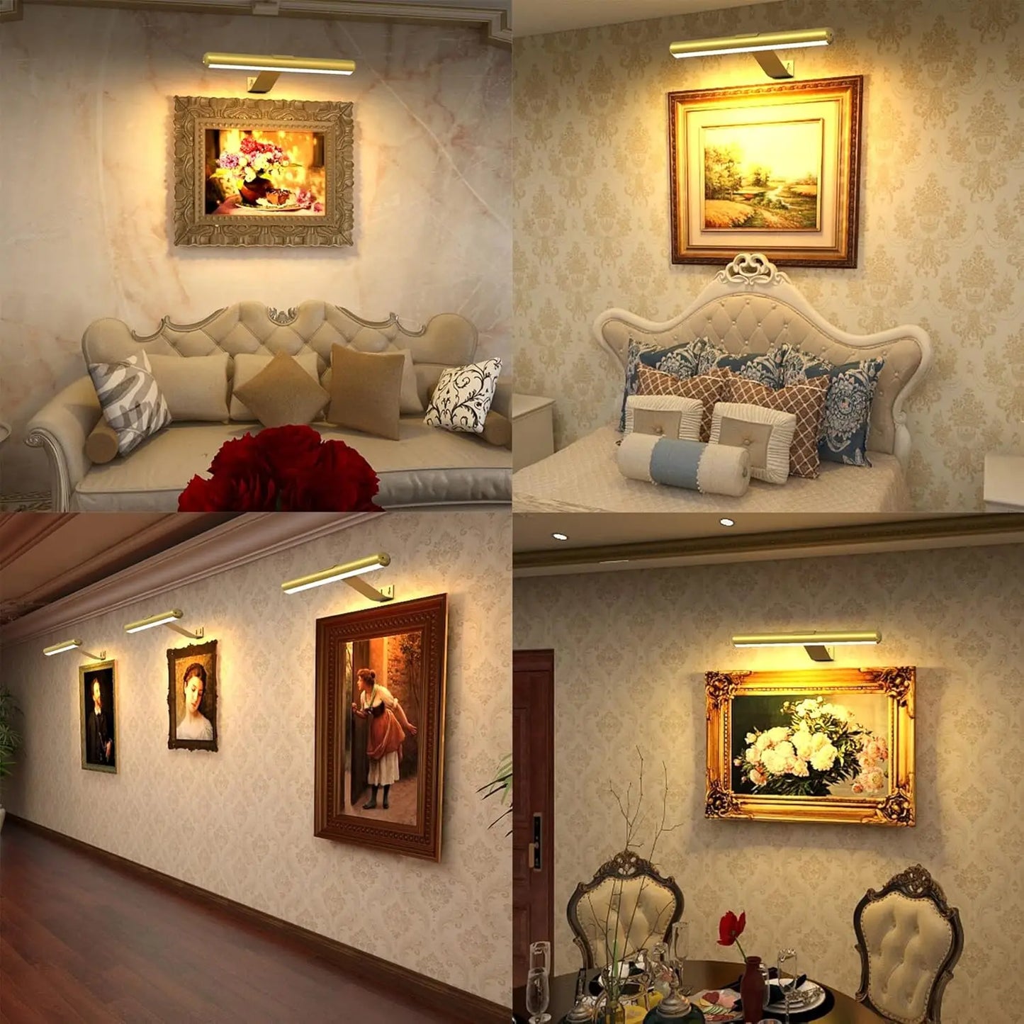 Living Room Wireless Wall Lamp With Remote Battery Operated Indoor LED Sconces Remote Control Paintings Picture Display Light