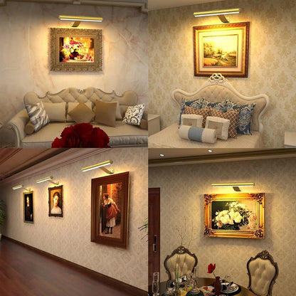 Living Room Wireless Wall Lamp With Remote Battery Operated Indoor LED Sconces Remote Control Paintings Picture Display Light
