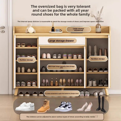 Shoe cabinet, indoor new entry locker at the entrance of the home, integrated storage shoe rack against the wall