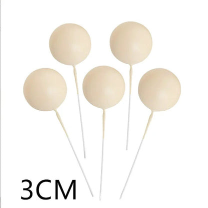 10 Pcs Colour Ball Happy Birthday Cake Topper 3CM Frosted Balls Kids Christmas Party Gift Cake Topper Wedding Dessert Decoration