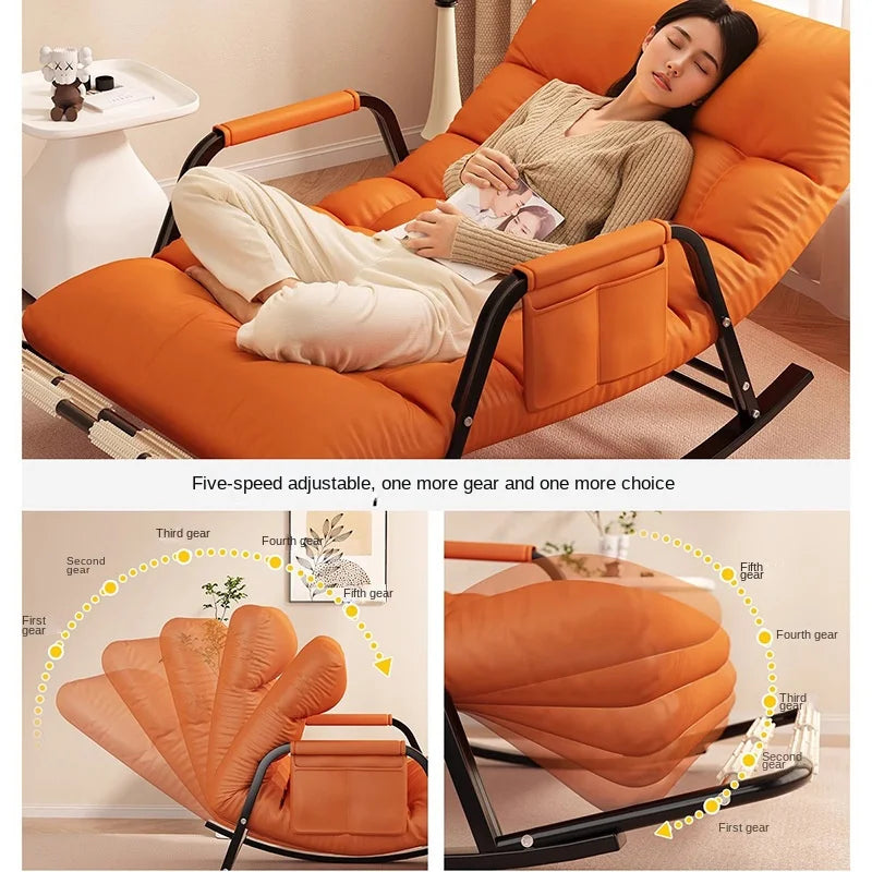 Recliner rocking chair adult sitting and sleeping dual-purpose internet celebrity lazy sofa balcony living room leisure chair