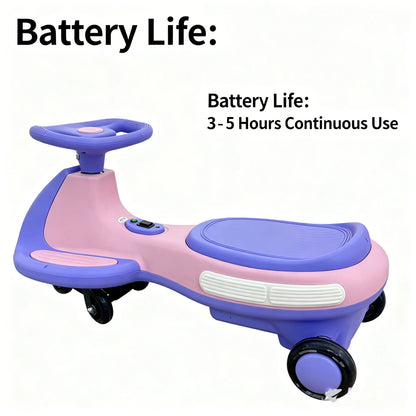 2-In-1  Ride on Wiggle Car, Pedal-Powered Swing Toy with 2 Speeds, Anti-Tipping  Capacity Ideal Present for Birthdays