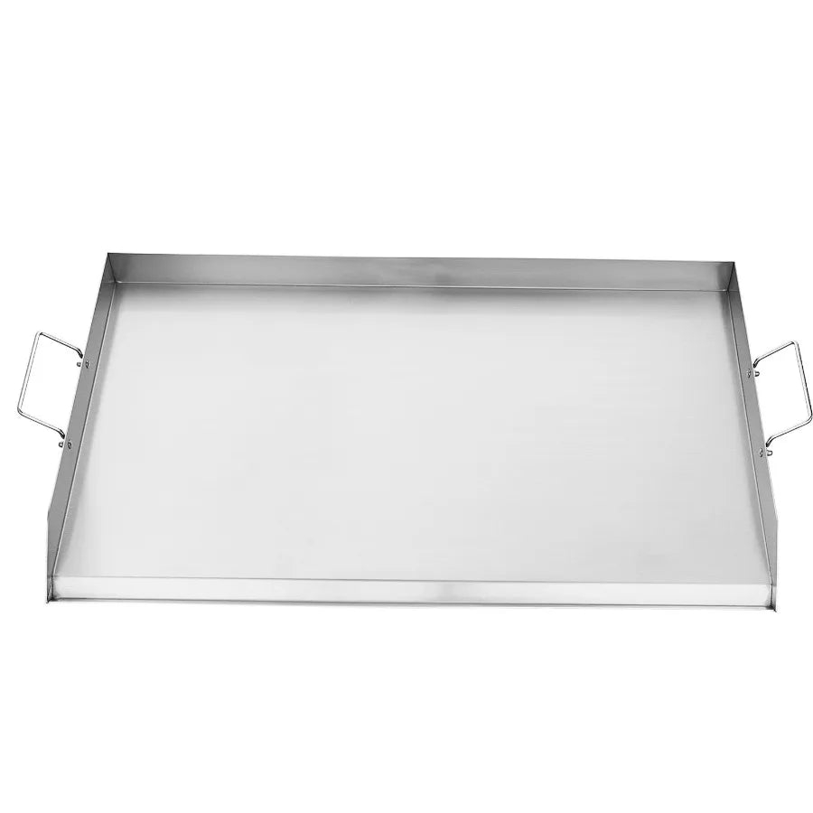 Stainless Steel Griddle 36x22 inch Universal Flat Top Rectangular Plate for Gas Grill BBQ Teppanyaki Portable Cookware with Han