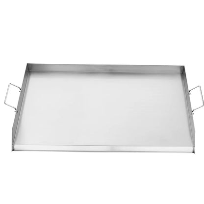 Stainless Steel Griddle 36x22 inch Universal Flat Top Rectangular Plate for Gas Grill BBQ Teppanyaki Portable Cookware with Han