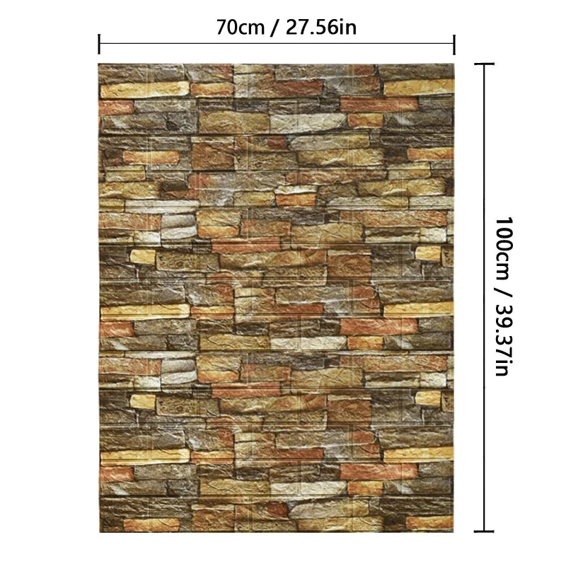 70cmx1/2/3/5/10m 3D Paper Wall Adhesive Living Room PVC Self-adhesive Panels Home Decoration Wallpapers Waterproof Wall Stickers
