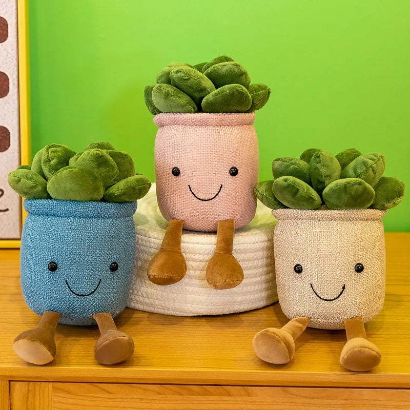 Halloween Christmas Creative Simulation Plants  Succulent Plush Greenery Ornaments Catching Machine Rag Dolls Home Accessories