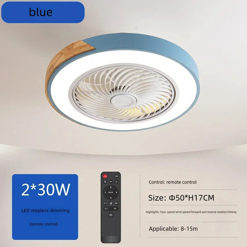 Nordic Wood Ceiling Fan Light Smart Ceiling Fans With Light For Living Room Dining Room Reversible 6 Speeds 50CM Fans Light