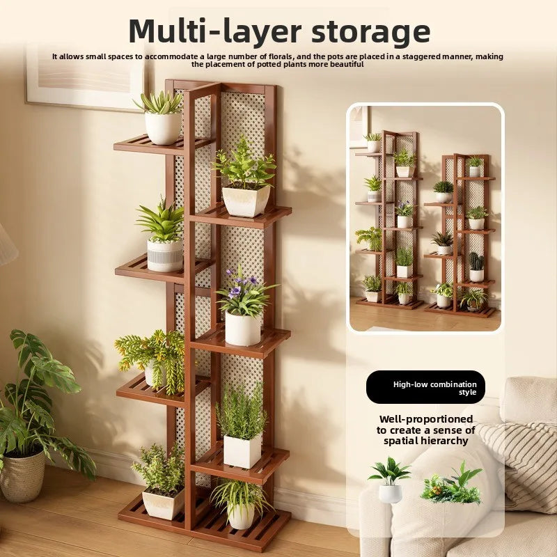 Sturdy Tiered Ladder Plant Stand Indoor Outdoor Flower Pot Shelf Rack Space Saving Corner Living Room Balcony Plant Outdoor