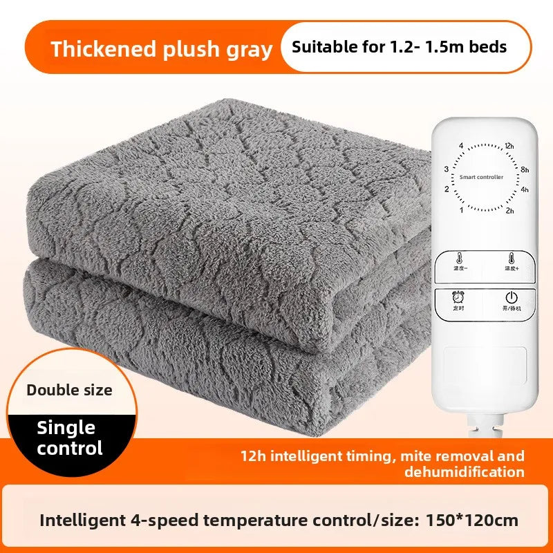 Electric Heated Blanket Dual Control Waterproof Quick Heating Machine Washable Single Double King Queen Home Use OEM Wholesale