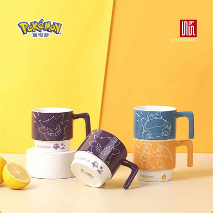 SHUNXIANG Pokémon Licensed Ceramic Mugs Snorlax Stackable Kawaii Anime Boy Girl Breakfast Milk Juice Cup Home Coffee Cup Gifts