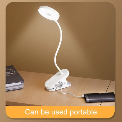 Clip-On Desk Lamp Portable LED Desk Lamp Desktop Book Lamp Timed Stepless Dimming 1200 Mah Eye Protection Reading Study Lamp