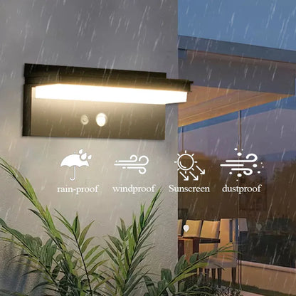 Outdoor Solar Wall Light LED energy conservation Waterproof  Motion Sensor wall lamp Courtyard Villa Fence Landscape Lighting
