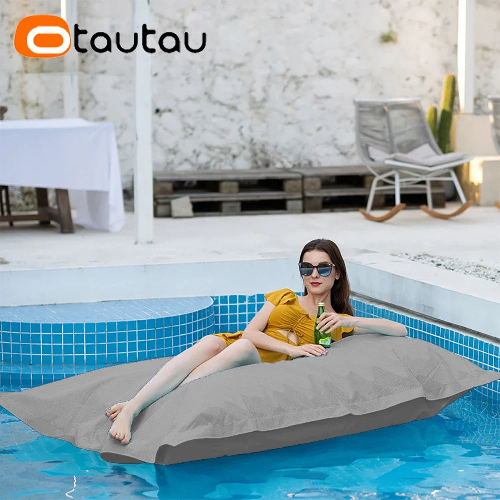 OTAUTAU 6ft Giant Floating Bean Bag Lounger Cover No Filler Outdoor Swimming Pool Pillowsac Garden Beach Beanbag Salon Sac DD034