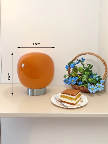  Macaron Glass Table Lamp for Hotel Bedroom Bedside Living Room Trichromatic Dimming Decoration Modern Minimalist Desk Lights