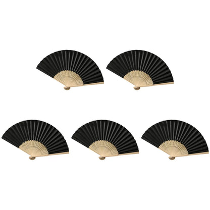 Hand Fan Bamboo Paper Fan Pocket Folding Fan Solid Color Guest Fans DIY Guest Gift for Wedding Birthday Summer Party