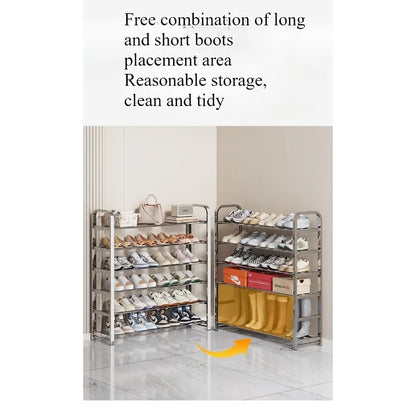 Thickened stainless steel shoe rack, family corridor, student dormitory, rental room, shoe cabinet