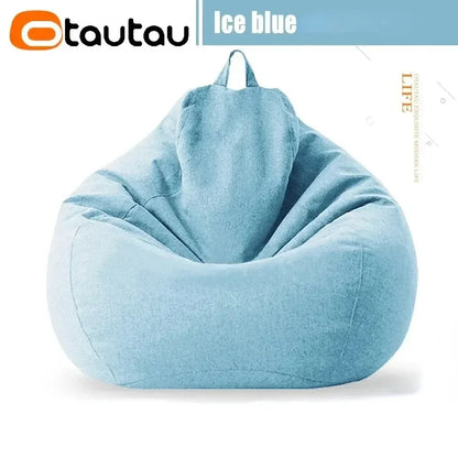 OTAUTAU Cotton Linen Bean Bag Cover without Filler Floor Corner Lazy Beanbag Chair Pouf Salon Ottoman Puff Lounger Sac DD002