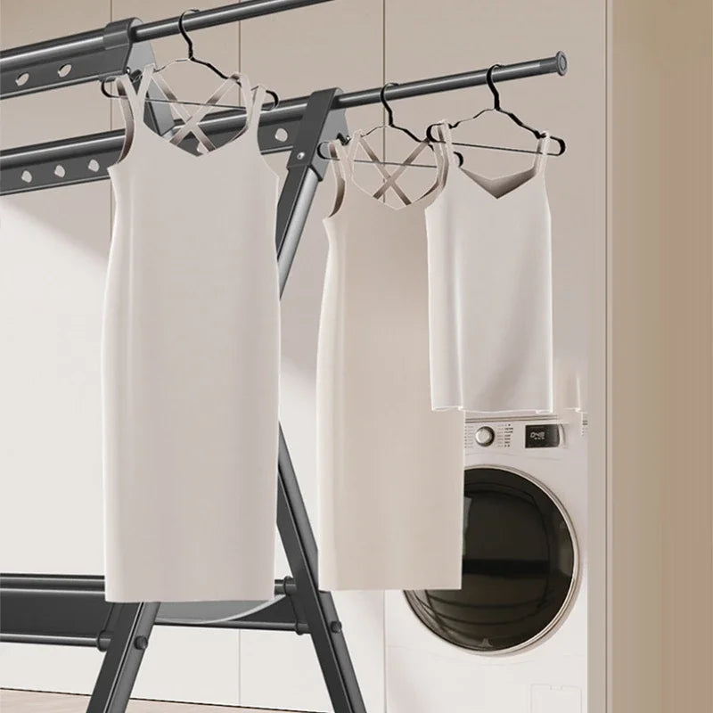 Floor-to-ceiling drying rack Aluminum alloy outdoor foldable free installation drying rack Children's clothing drying rack
