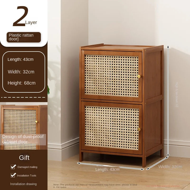 Bookcase with door, multi-layer storage rack, seam storage cabinet, living room display cabinet, bookshelf