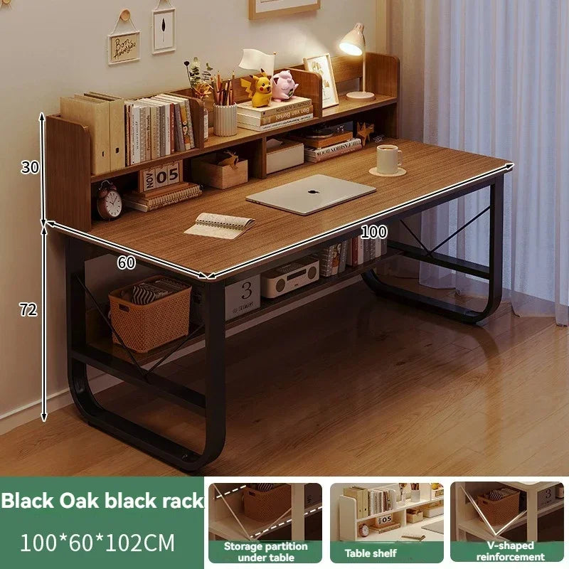 Computer Desk, Desktop, Home Bookshelf Integrated, Student Bedroom, Study Writing, Desk And Chair Combination, Simple Office Des