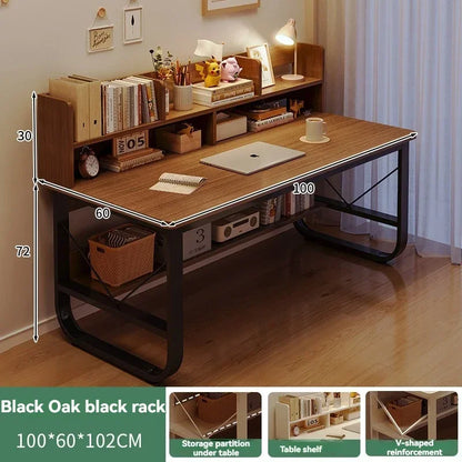 Computer Desk, Desktop, Home Bookshelf Integrated, Student Bedroom, Study Writing, Desk And Chair Combination, Simple Office Des