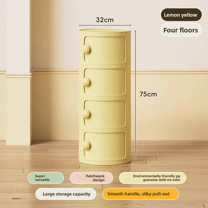 Bedside table Cream wind multi-layer cylindrical bedroom locker Ornament storage cabinet