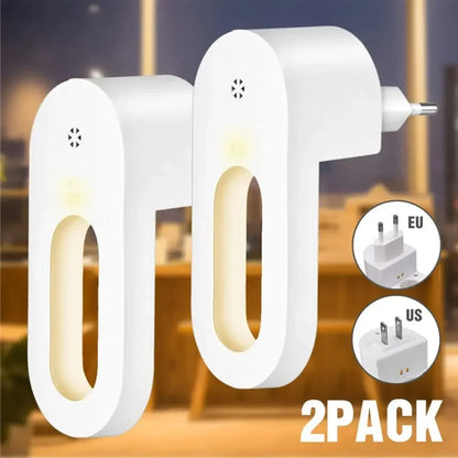 LED Plug Night Light EU/US  Wall Socket Lamp With Twilight Sensor Energy Saving Kids Room Bedroo Portable Night Lights