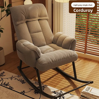 Lazy rocking chair Home retro balcony Leisure folding reclining chair Sofa chair Bedroom Single person can sit and lie down