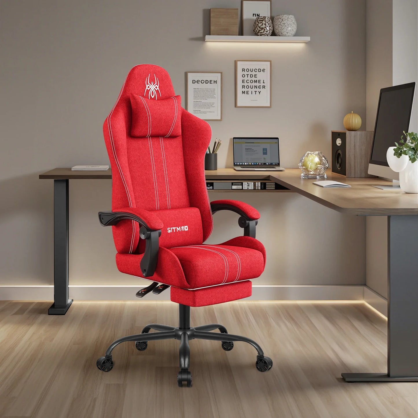 Computer Chairs Office Chairs Big And Tall Desk Chair With Footrest Back Support Ith Upholstered Swivel 300lbs High Capaci