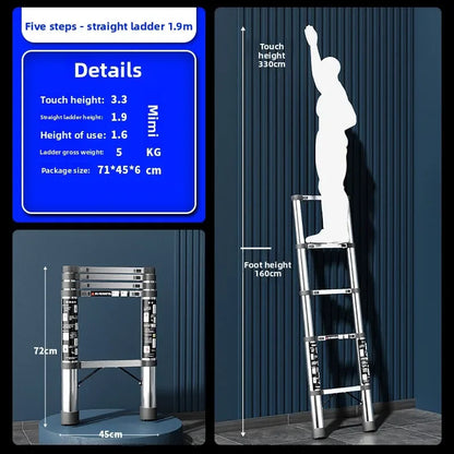 Stainless steel telescopic ladder Multifunctional  herringbone ladder Portable folding ladder Bamboo ladder Lifting ladder