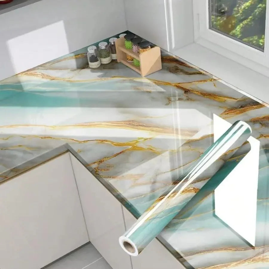 40cm New Kitchen Oil-proof Wall Stickers Self-adhesive Stain-resistant High Temperature Kitchen Countertop Protective Wallpaper