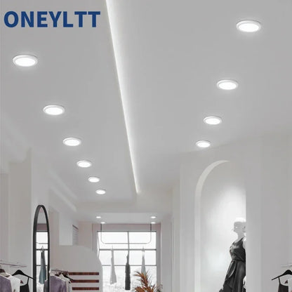 LED Panel Lights Ultra thin Ceiling Downlight 50mm to 200mm Cut Hole Adjustable Panel Light AC85-265V Indoor Lighting Lamp