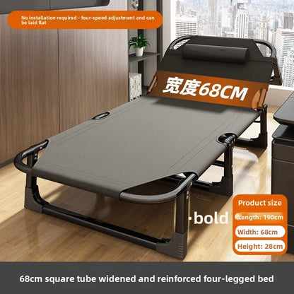 Folding bed office single metal household siesta folding recliner multi-functional camp bed adult siesta artifact
