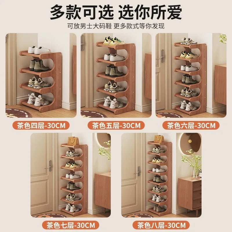 The shoe rack  and the narrow multi-layer storage rack in the household corner enters the door. Small space-saving shoe cabinet