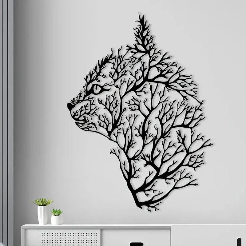 Charming Cat and Tree Metal Wall Art - Minimalist Decor for Bedroom, Living Room, Office - Perfect Housewarming Gift