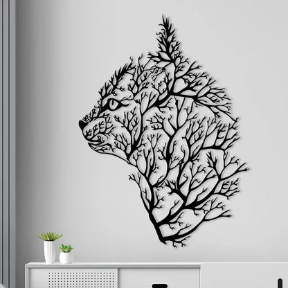 Charming Cat and Tree Metal Wall Art - Minimalist Decor for Bedroom, Living Room, Office - Perfect Housewarming Gift