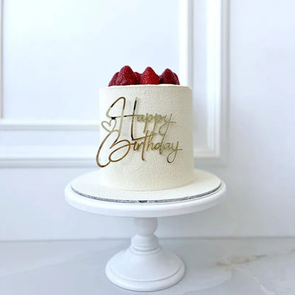 New Happy Birthday Cake Toppers Gold Acrylic Birthday girl Kids Birthday Party Cake Topper Dessert Decoration Baby Shower Gift