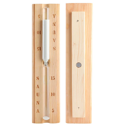 Hourglass Clock Wooden Hourglass Wooden Sauna Timer 15-Minute Sand Timer Countdown Timer Accessory for Sauna & Spa Rooms