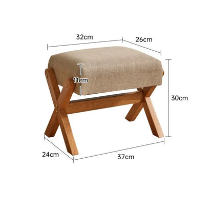 Solid Wood Footstool Soft Household Shoe Bench Doorway Stool Living Room Small Bench Sitting Stool for Bedside Dressing Room
