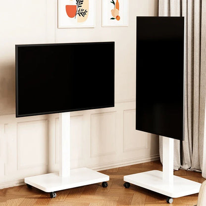 Rolling TV Stand for 10-43 Inch TVs PC, Portable Mobile TV Cart on Wheels Universal Floor Stands with Swivel Mount Fit Corner