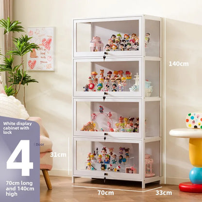 Figure cabinet with lock transparent Lego display cabinet household blind box ornament two-dimensional pain cabinet