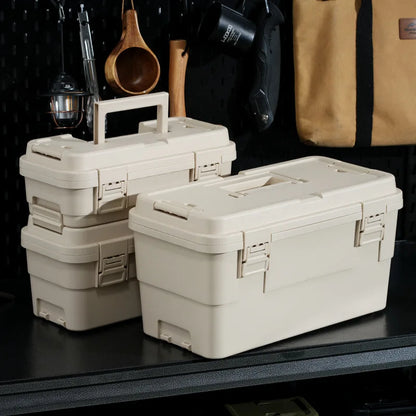 Portable Heavy Duty Plastic Toolbox Tool Organizer Storage Box Multi Layer Stackable Car Garden Garage Workshop Diy Art Craft