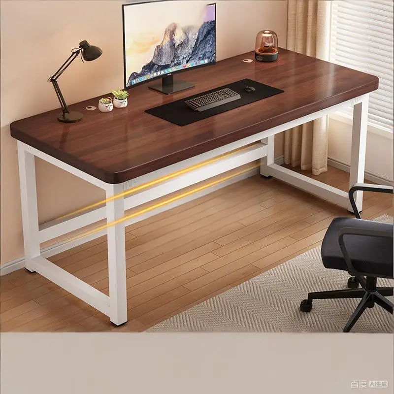 Solid wood computer desk, study desk, writing desk, long table, simple bedroom gaming desk, workbench