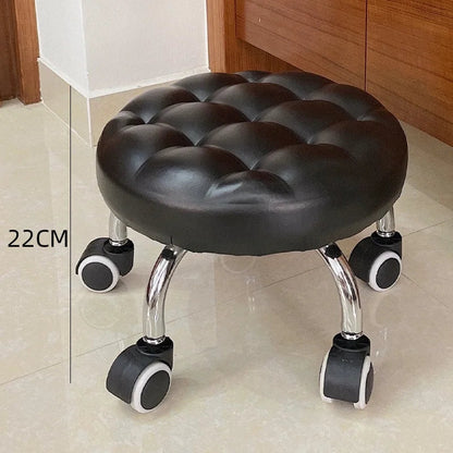 Household wheeled floor-cleaning chairs, wheeled seam sealing stools, low stools, rotating nail and pedicure round stools  스툴