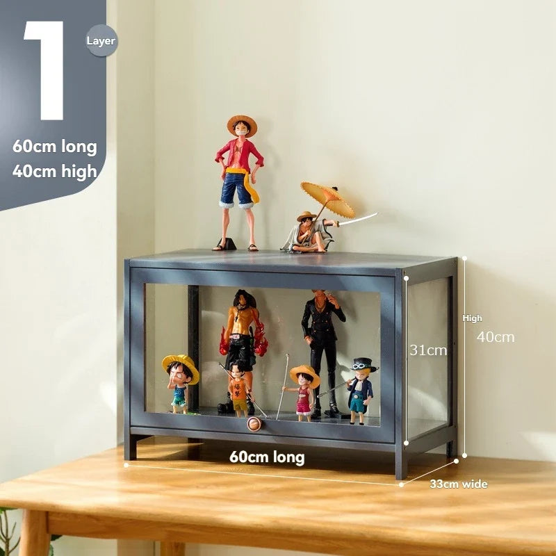 Handmade display cabinet, imitation glass transparent dustproof display cabinet, Lego toy acrylic storage box, bookshelf shelf