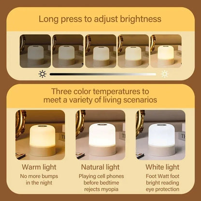 Dimmable Touch Night Light Rechargeable Remote Control Night Light RGB Table Lamp Ambient Light for Bedroom Living Room
