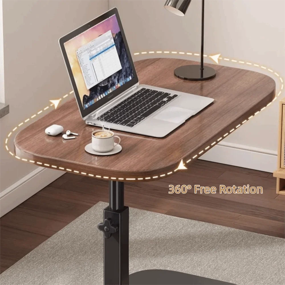 Foldable Sofa Edge Table Adjustable Height C-Shaped Mobile Storage Desk Flip Desktop Easy Installation Movable Tea Table Rack